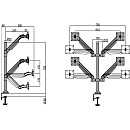 Multibrackets - VESA Gas Lift Arm Quad HD svart