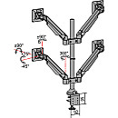 Multibrackets - VESA Gas Lift Arm Quad HD svart