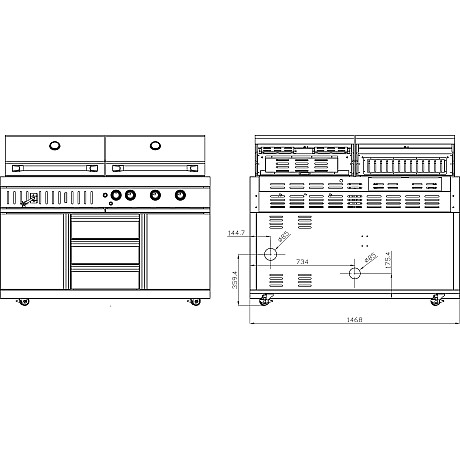 Myoutdoorkitchen - Stainless Collection - Fristående Gasol- och Kolgrill