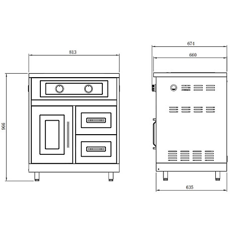 Myoutdoorkitchen - Inox Range - 430SS Side burner cabinet - SE