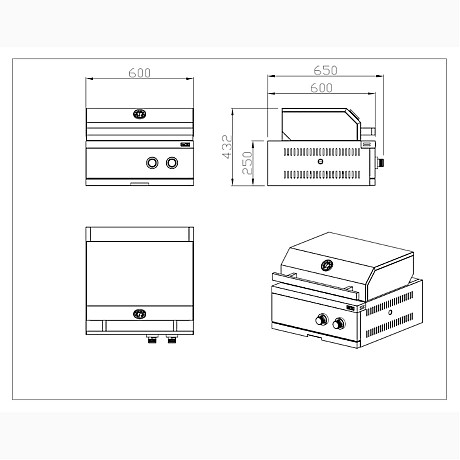 Myoutdoorkitchen - Gasolgrill nordic line, Svart (2 Burners)