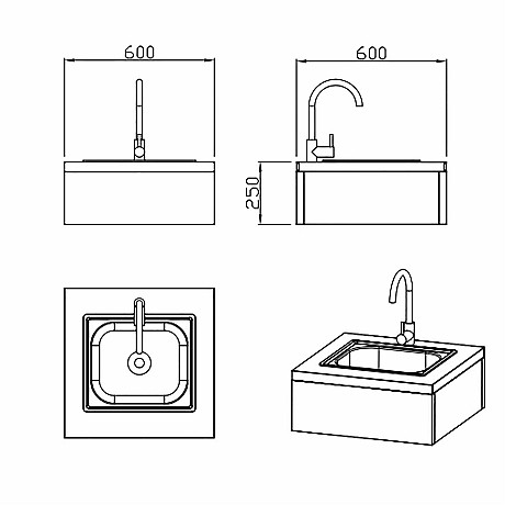 Myoutdoorkitchen -  Integrerbar Vaskmodul nordic line