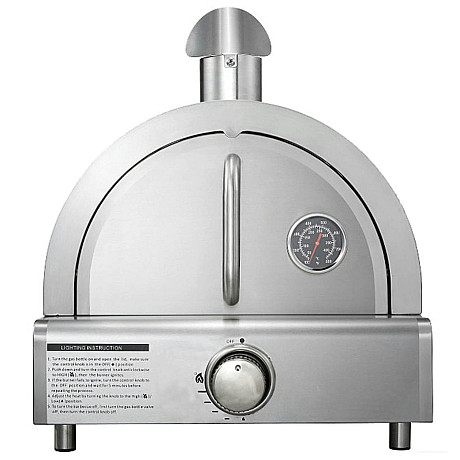 Myoutdoorkitchen - Pizzaugn med Pizzasten i Tegel, Rostfri