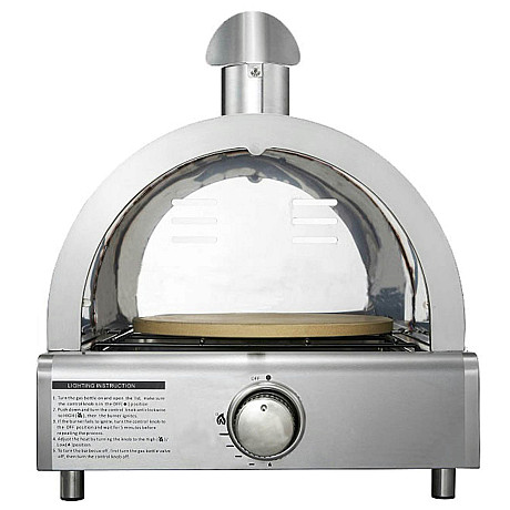 Myoutdoorkitchen - Pizzaugn med Pizzasten i Tegel, Rostfri