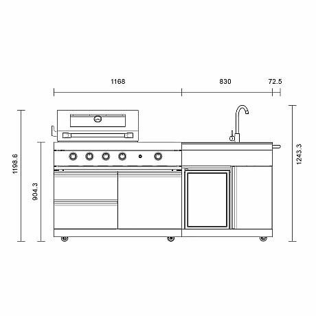 Myoutdoorkitchen -  Utekök Pure Compact Stainless