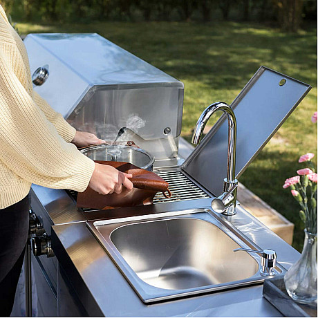 Myoutdoorkitchen -  Modul med dubbla sidobrännare, Rostfri för utekök