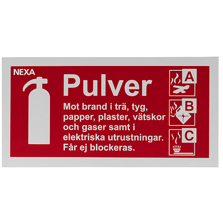 Nexa - BSP-1020 Skylt för pulversläckare