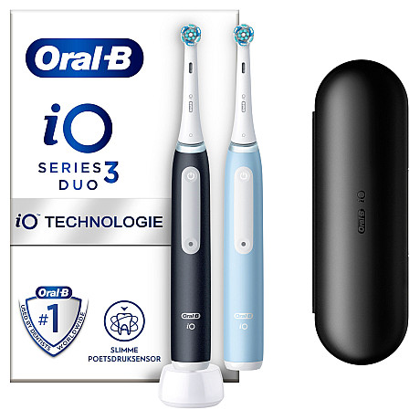 Oral-B - Mattsvart/blå - iO-teknik och tryckskydd