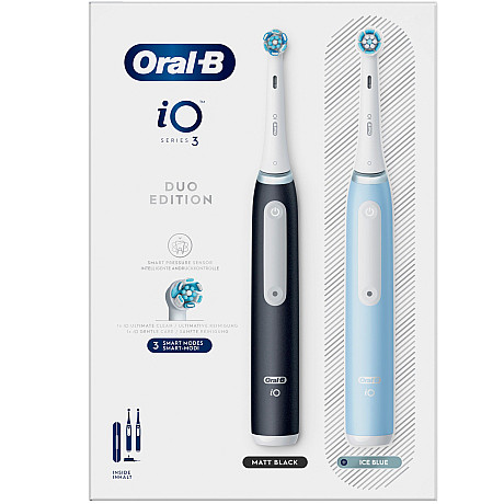 Oral-B - Mattsvart/blå - iO-teknik och tryckskydd