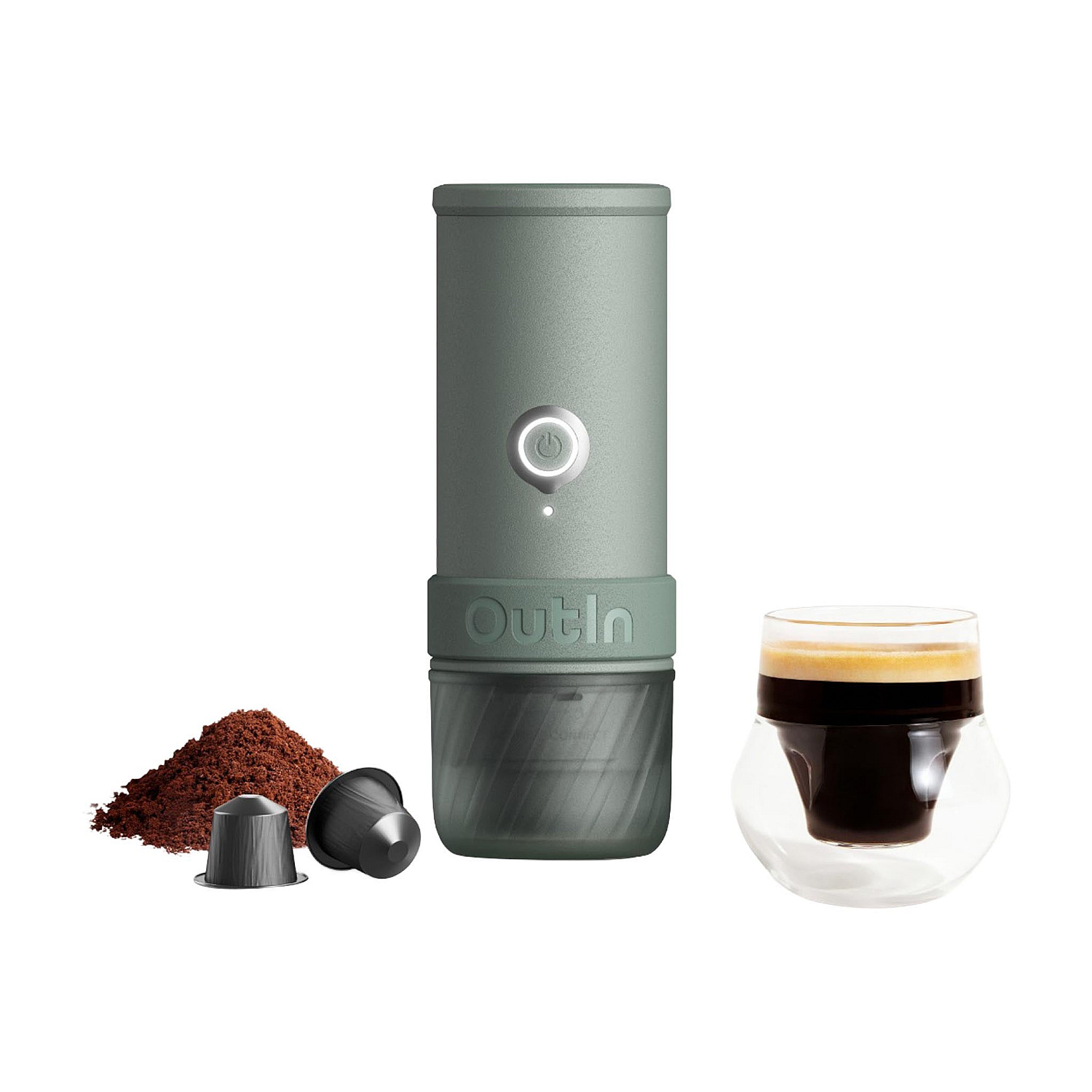 Outin espressomaskin portabel espressomaskin mino canyon green