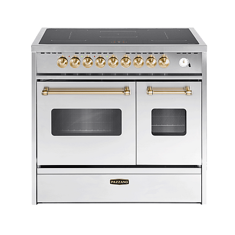 Pazzano -  Induktionsspis Cuore 90 cm (2 ugnar) (Rostfri/Mässing)