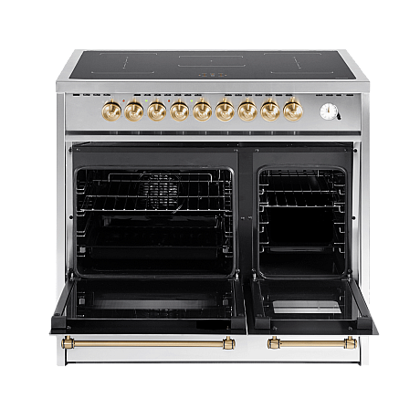 Pazzano -  Induktionsspis Cuore 90 cm (2 ugnar) (Rostfri/Mässing)