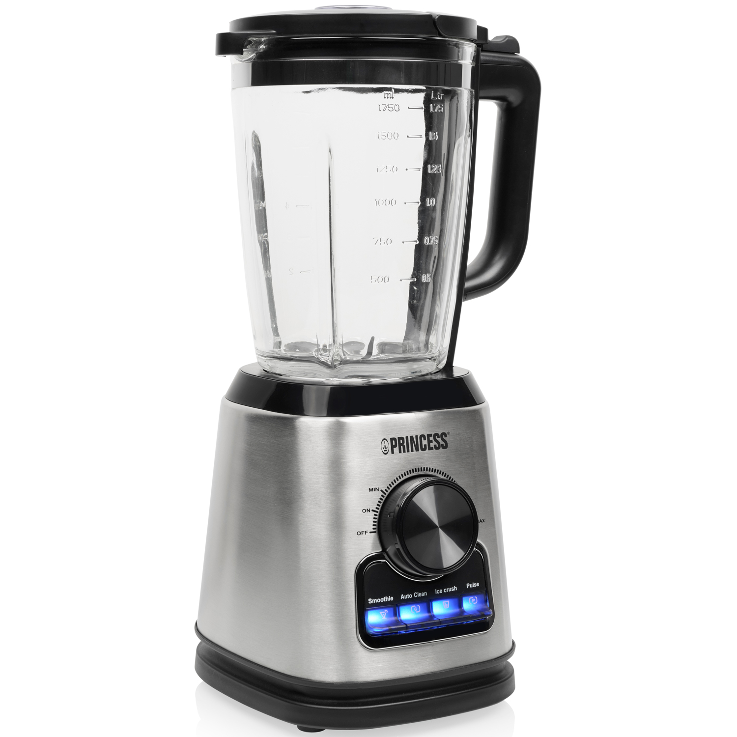 Princess mixer rostfri - 1400w stegl&ouml;s hastighet med glaskanna