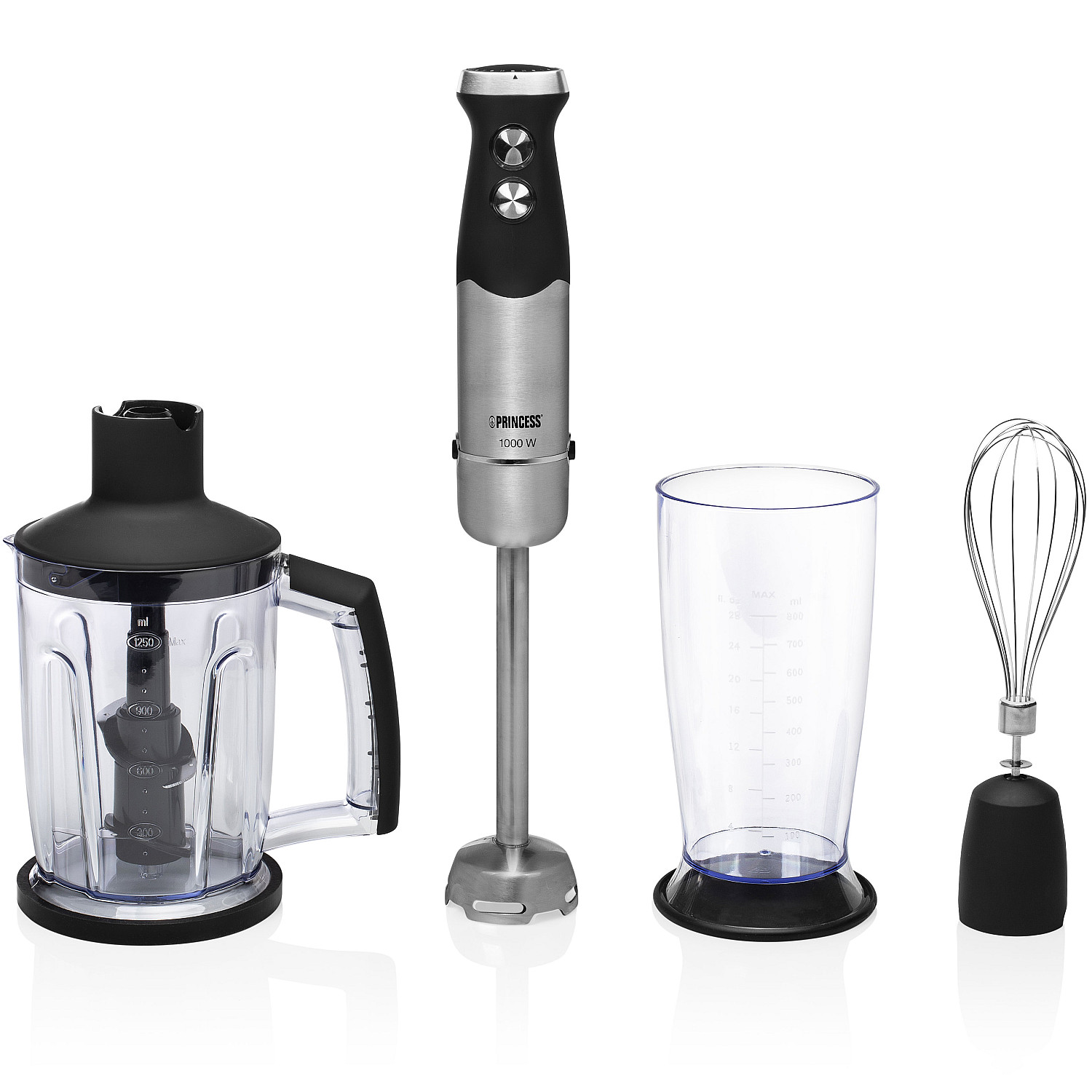 Princess stavmixer rostfri - 1000w xl-m&auml;tb&auml;gare visp och hackare