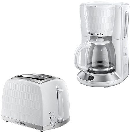 Russell Hobs - Kaffebryggare + Brödrost - Vit