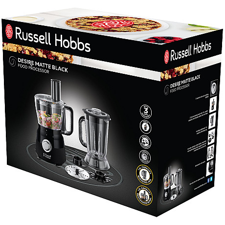 Russell Hobbs - Svart, med 600 W motor & 2,5 L skål