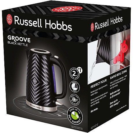 Russell Hobbs - Svart - Groove design 1,7 L och LED-belysning