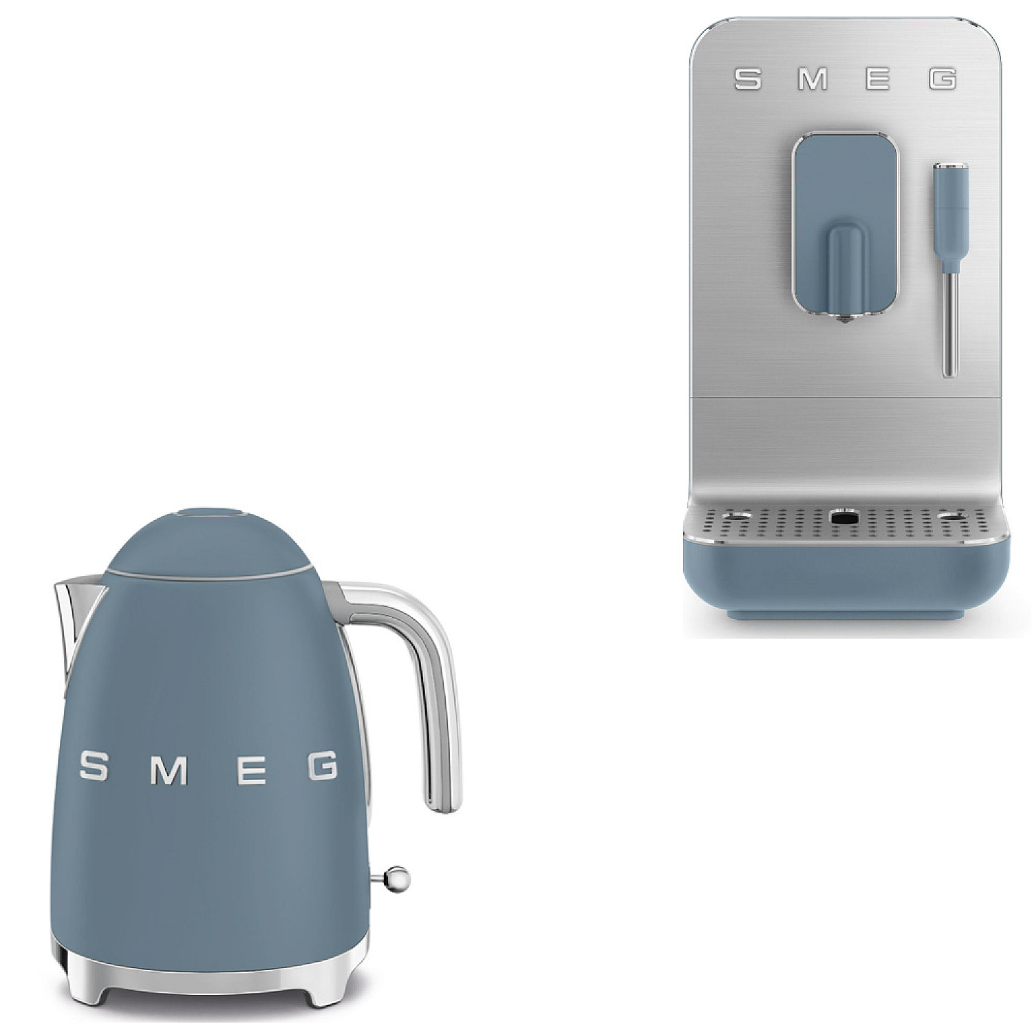 Smeg paket espresso excellence - storm blue med 50's style
