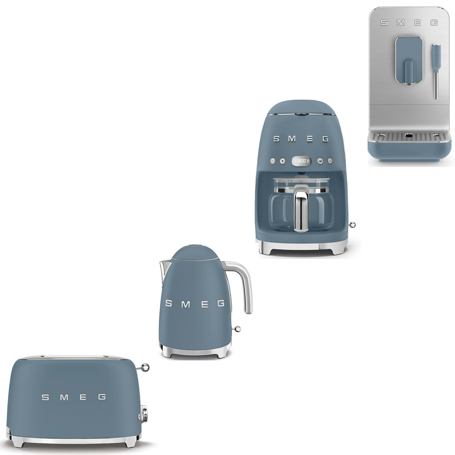 Smeg paket allt i ett morgonpaket - storm blue med 50's style