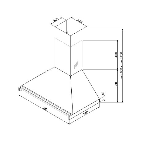 Smeg - 90cm bred induktionsspis med enkelugn, stänkskydd & fläkt