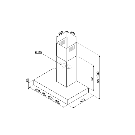 Smeg - Antracitfärgad 90cm induktionsspis med stänkskydd och köksfläkt