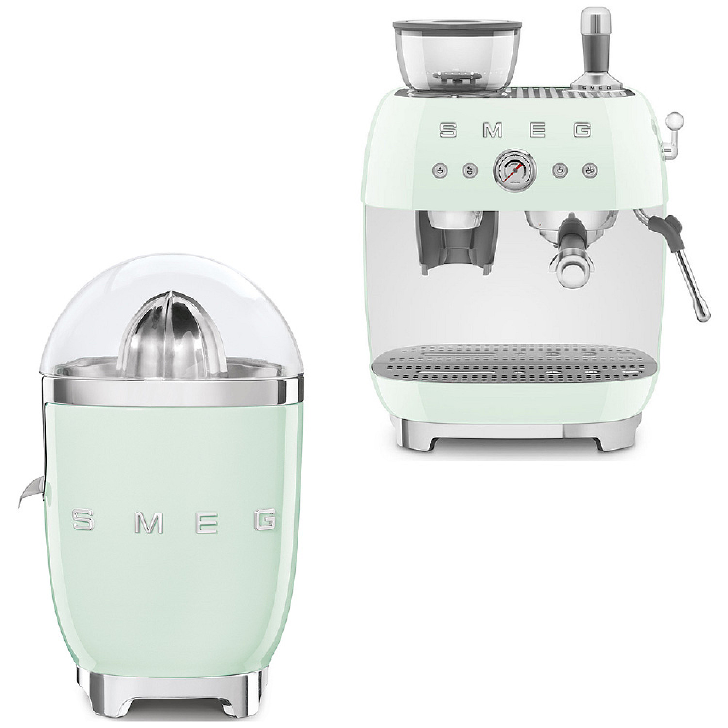 Smeg paket espresso & citrus - pastellgr&ouml;n med 50's style