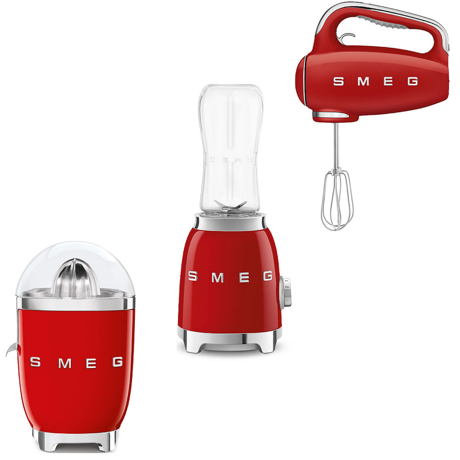 Smeg paket vispa & mixa - r&ouml;d med 50's style