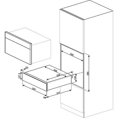 Smeg - CPR115B3 värmelåda