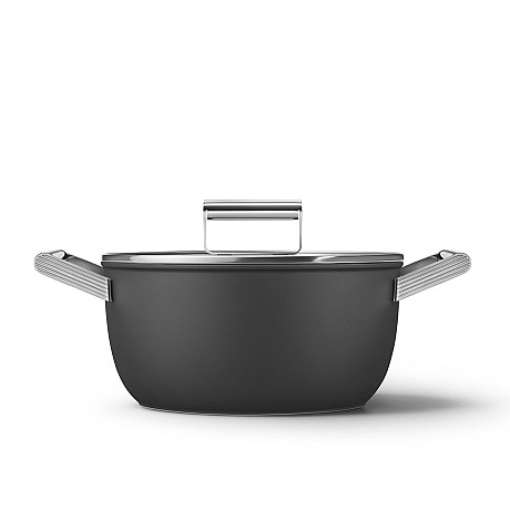 Smeg - Keramisk Gryta 24 cm Non-Stick, Svart Smeg - Keramisk Gryta 24 cm Non-Stick, Svart