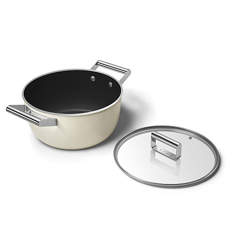 Smeg - Keramisk Gryta 24 cm Non-Stick, Creme