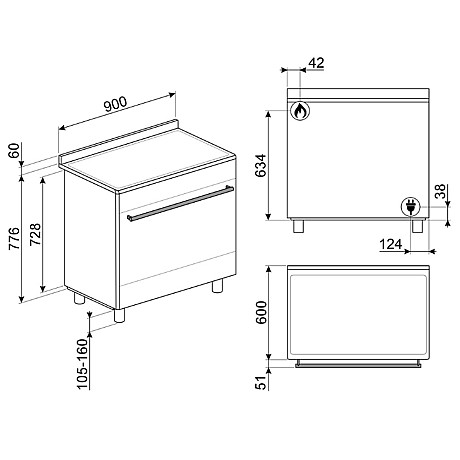 Smeg - CX91GMBL - Svart med Ångrengöring