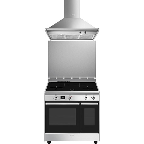 Smeg - CX92IM-KITC9X91-KD90HXE - induktionsspis med dubbelugn, stänkskydd & fläkt Smeg - CX92IM-KITC9X91-KD90HXE - induktionsspis med dubbelugn, stänkskydd & fläkt