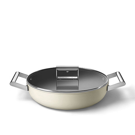 Smeg - Keramisk Traktörpanna 28 cm Non-Stick, Creme