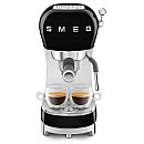 Smeg - Espresso & Mjölk - Svart högblank med 50's Style