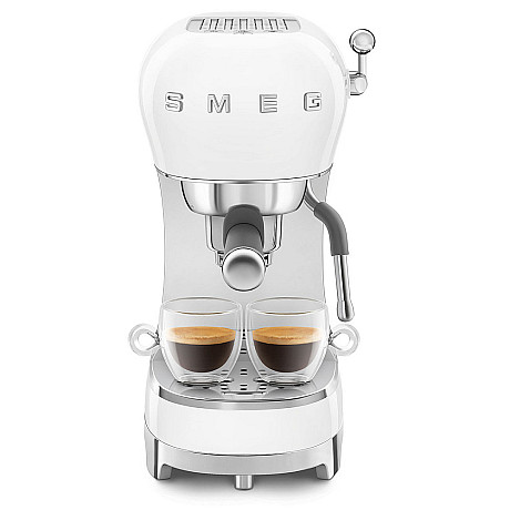 Smeg - Espresso & Mjölk - Vit med 50's Style