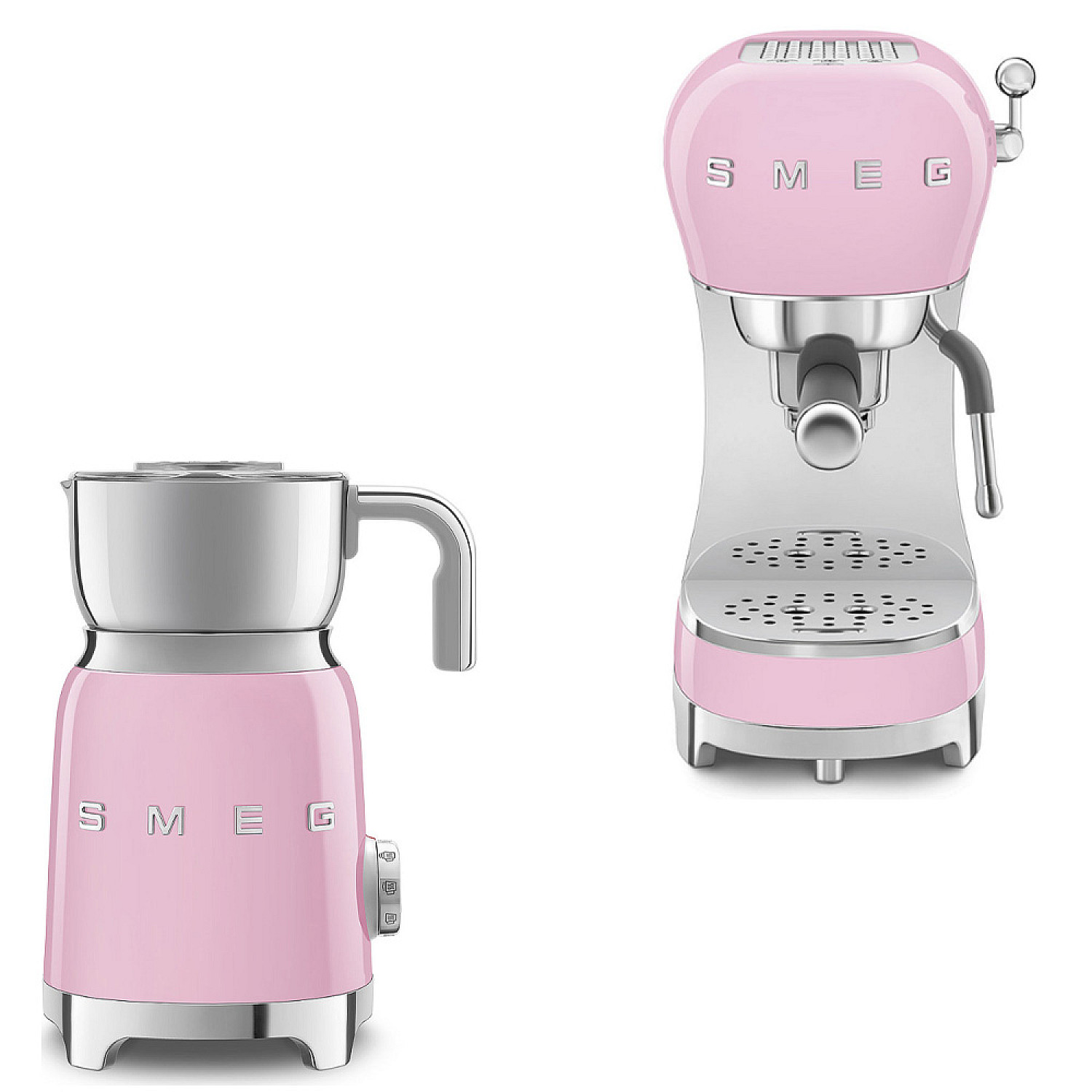 Smeg paket espresso & mj&ouml;lk - rosa med 50's style