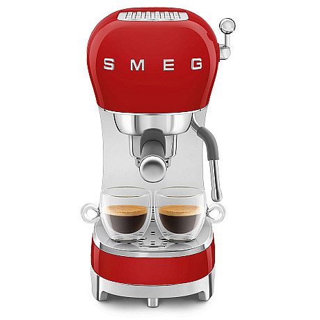 Smeg - Espresso & Mjölk - Röd med 50's Style