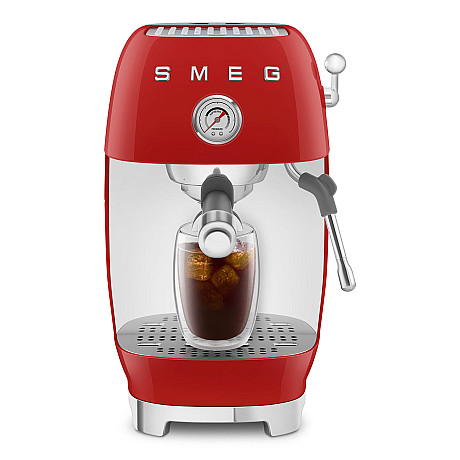 Smeg - ECF03RDEU - Manuell espresso med Cold Brew, Röd