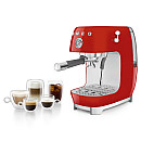 Smeg - ECF03RDEU - Manuell espresso med Cold Brew, Röd