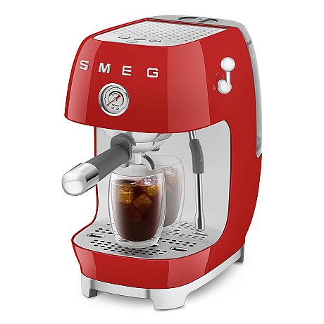 Smeg - ECF03RDEU - Manuell espresso med Cold Brew, Röd