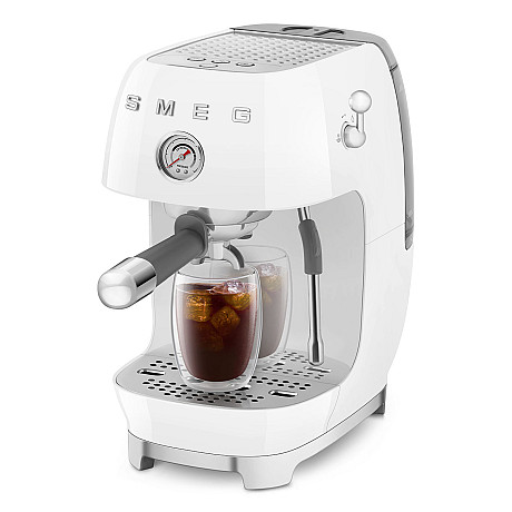 Smeg - ECF03WHEU - Manuell espresso med Cold Brew, Vit