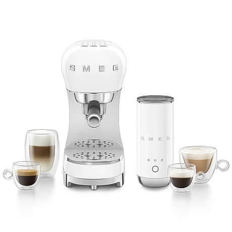 Smeg - ECF12WHEU - Espressomaskin & mjölkskummare, Vit