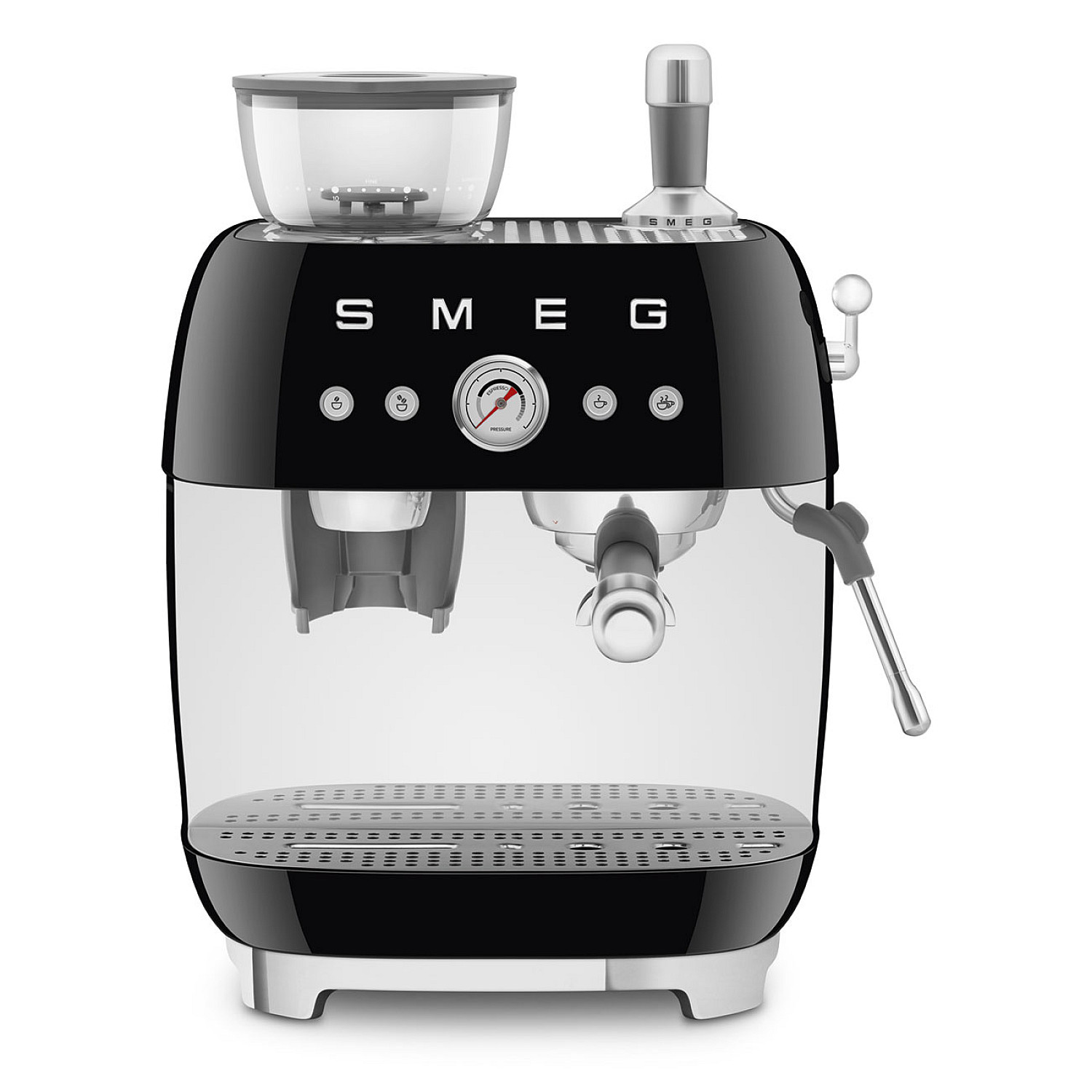 Smeg espressomaskin egf03bleu - svart h&ouml;gblank