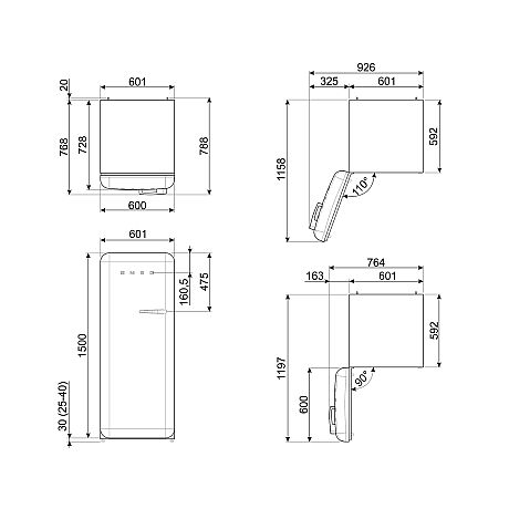 Smeg - FAB28LPB6 - 50's Style