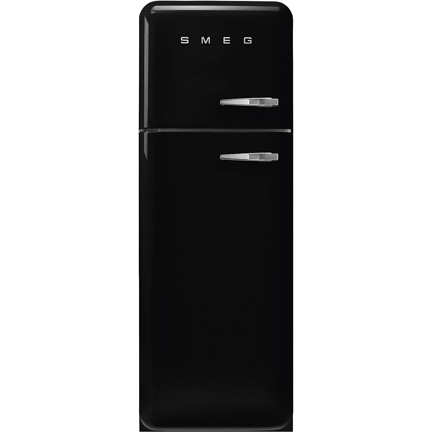 Smeg frys &ouml;ver kylsk&aring;p fab30lbl6 - svart h&ouml;gblank, 50's style