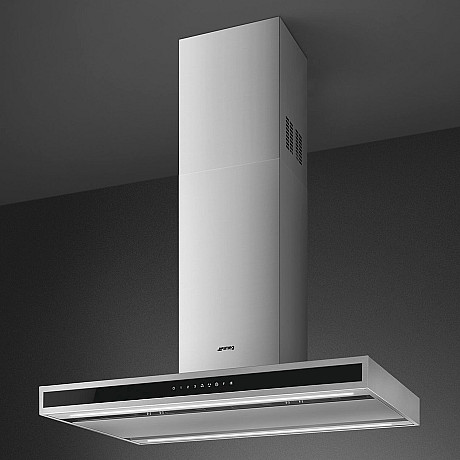 Smeg - KLTI9L4X - Rostfritt stål och svart glas, Bredd 90 cm