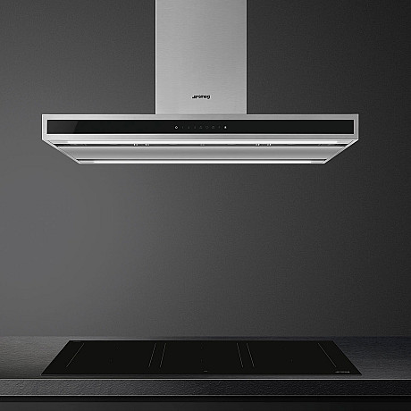 Smeg - KLTI9L4X - Rostfritt stål och svart glas, Bredd 90 cm