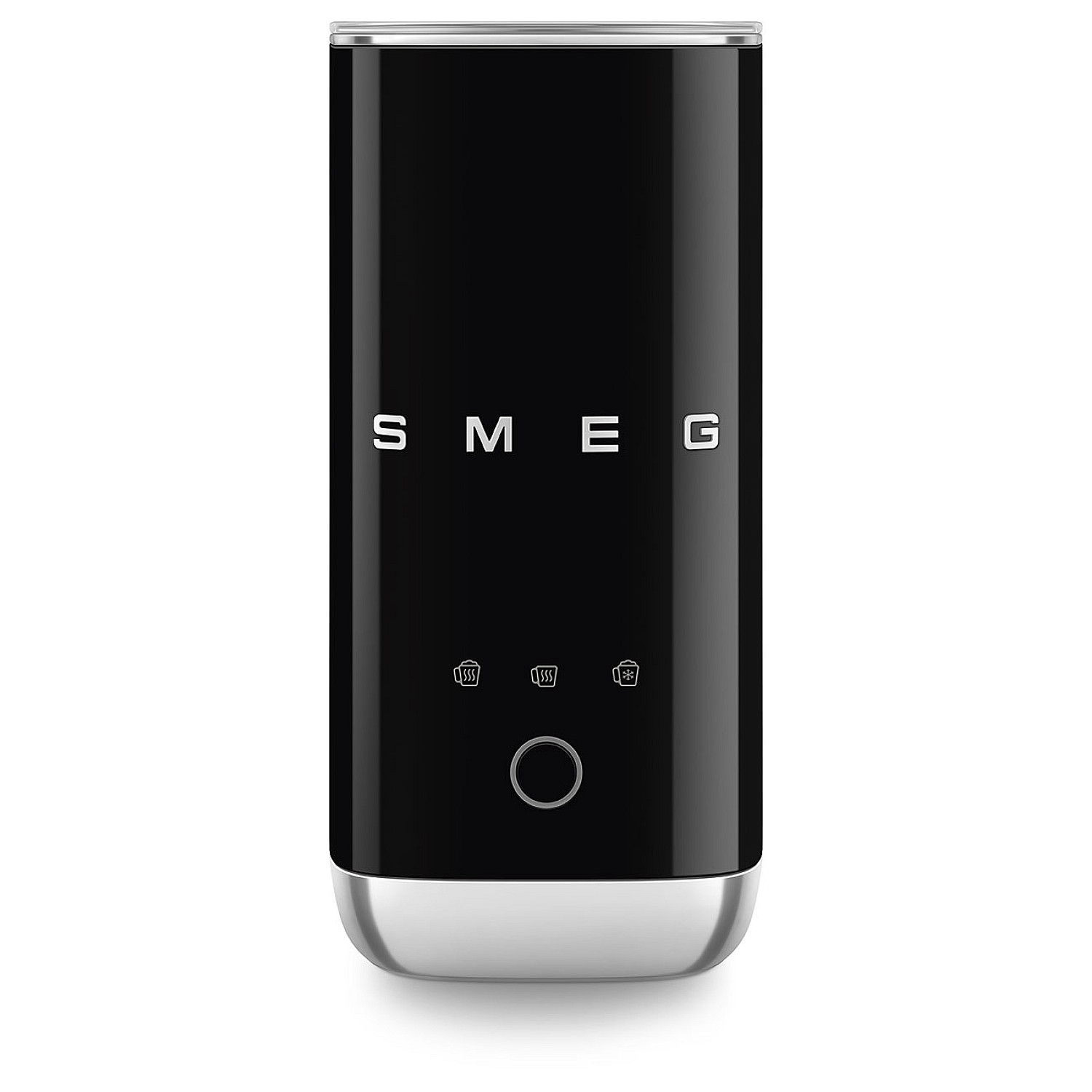 Smeg mj&ouml;lkskummare mff02bleu - svart h&ouml;gblank, 50's style