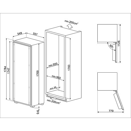 Smeg - S9F174DND - Integrerad med Door-to-door & Snabbfrysning