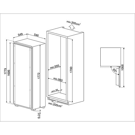 Smeg - S9F174ND - Integrerad med Glidskenor & Snabbfrysning